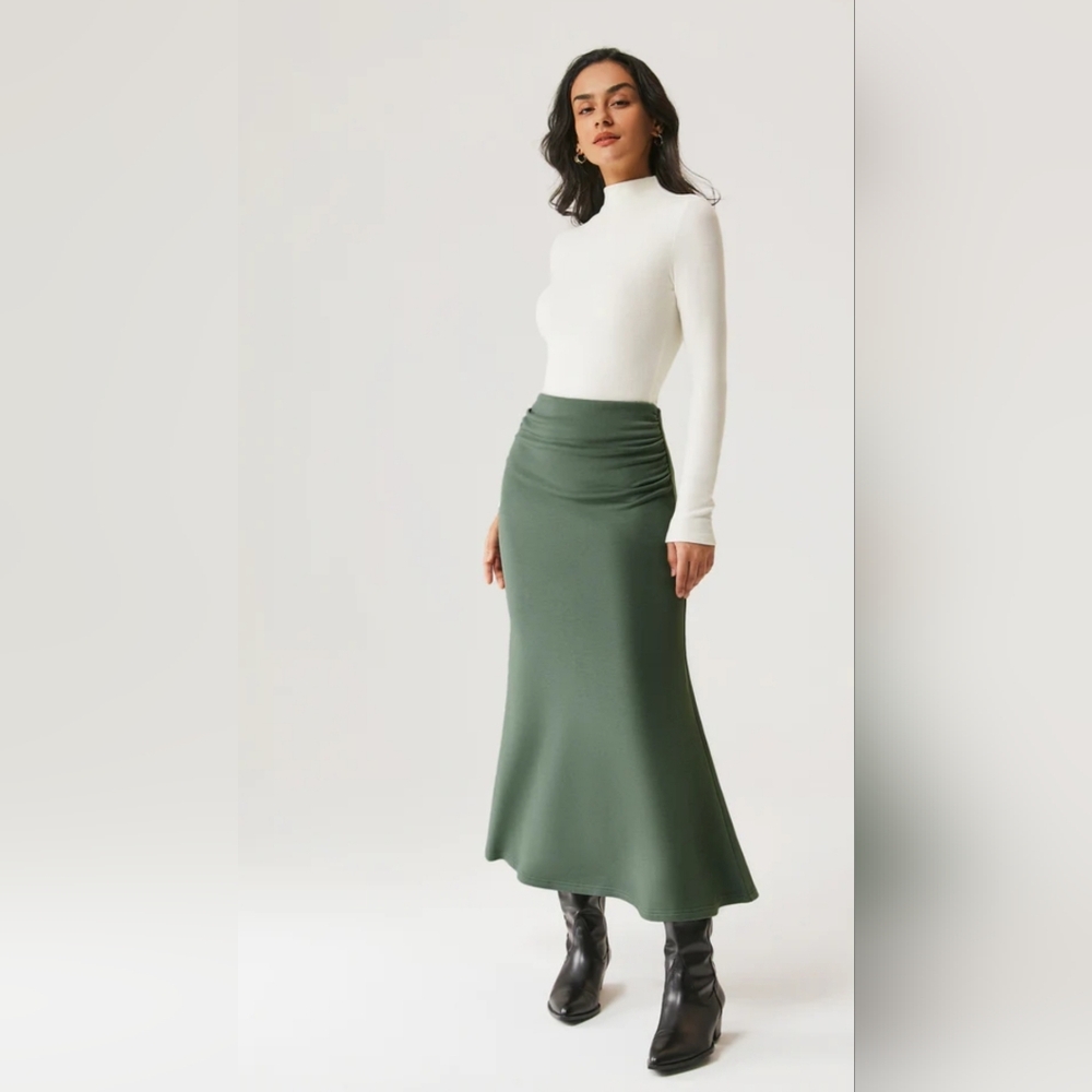 OGL Women's Maxi Skirt in Dark Olive